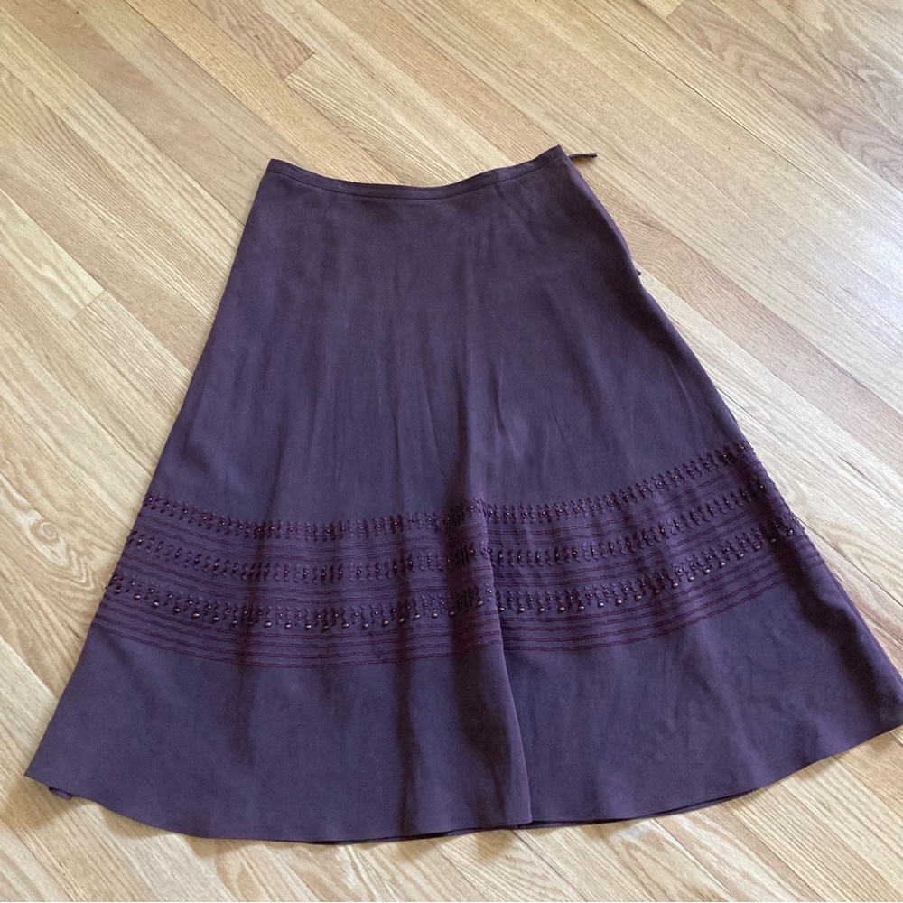 🍷🌰🥀beaded balletcore light weight skirt. Chestnut reddish color. Nice fabric